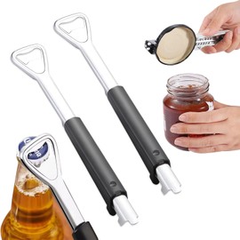 Pack of 2 Bottle Opener for Seniors, Lid Opener, Adjustable Can Opener, Jar Opener for Seniors, Jar Opener, Screw Cap Opener, Labour-Saving Can Opener, Simple Can Opener for Family