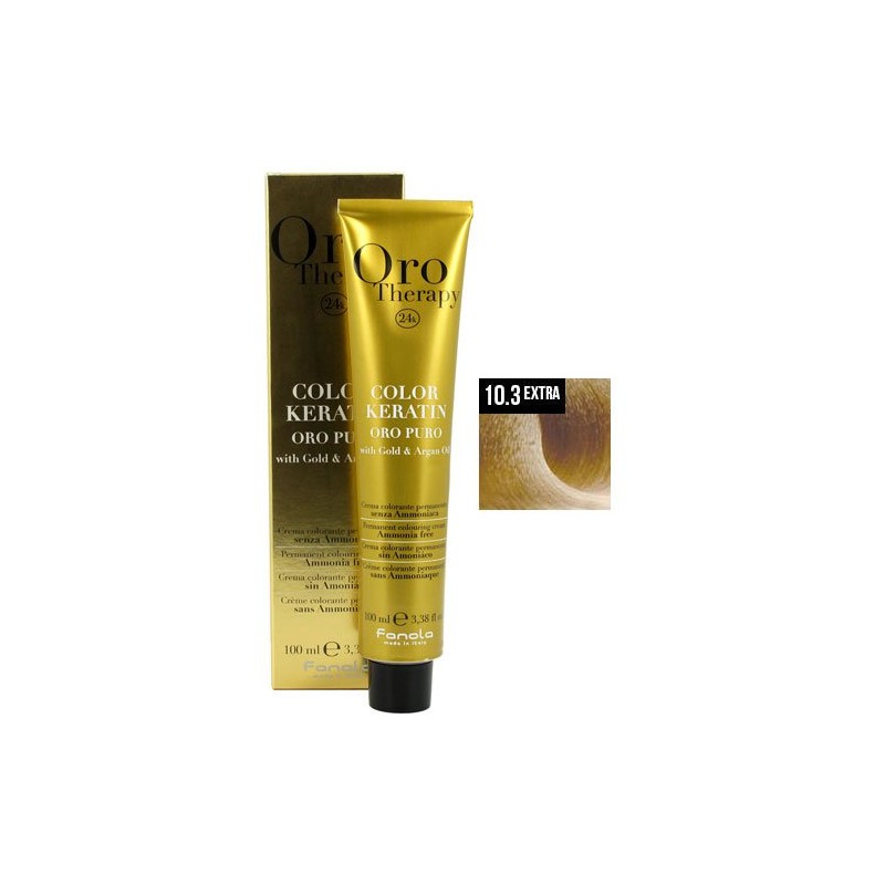 Fanola Oro Puro Therapy Keratin Color 10.3 Extra 100 ml Platinum Gold