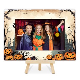 OXRUN Halloween Photo Frame - 4x6 Picture Frame, Kids Halloween Decor, Spooky Gifts for Kids Boys Girls, Gothic Halloween Holiday Decor - E03