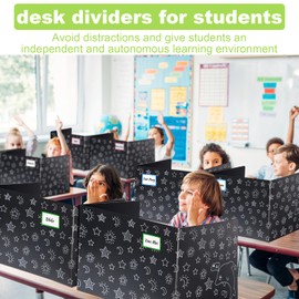 Alyclip 6 Pack Dolphins Privacy Folders for Students - Durable & Waterproof Desk Dividers for Students, School Supplies for Teachers, Classroom Furniture, Easy to Clean Testing Dividers for Classroom