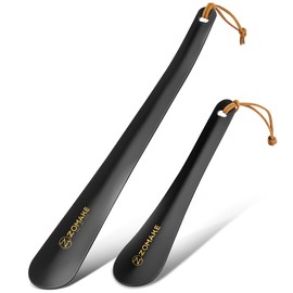 ZOMAKE Shoe Horn Long Handle for Seniors Men Women,Metal Long Shoehorn Boot Horn 11.8",Travel Small Shoe Spoon Helper for Kids 7.5"