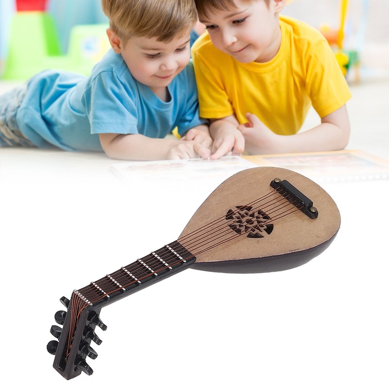 Lute Model Ornaments Simulation Pipa Chinese Guitar Stringed Instrument Decor