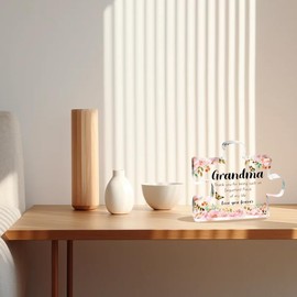 Birthday Gifts for Grandma Acrylic Puzzle Piece Plaque for Grandmother Nana Mothers Day Gifts from Granddaughter Grandson I Love You Acrylic Ornament for Gigi Mimi Christmas Gift