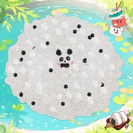 Onigiri Rice Bead Slime, Good Stretchy & Non-Sticky Crunchy Slime, Slime Party Favors for Kids, Slime Sensory Toys, Girls Gifts & Boys Gifts for Birthday Easter Hallowmas Christmas