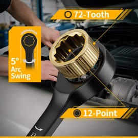 GRENPRO Ratcheting Wrench Set Metric And Standard, 9PC 8-19 mm 72Th Long Big Box Open End Ratchet Wrenches Organizer With Color Ring With Roll Up Pouch With 1 Gauge, Large Combination Wrench Tool Sets