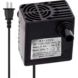 SunGrow 55 GPH 3W Small Submersible Water Pump, Fits all Cat & Dog Water Bowl, & Most Fountains, Aquarium Fish Tank Mini Submersible Pump, Hydroponics, Tabletop Fountain, For 3-5 Gallons Tank