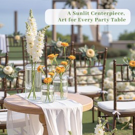 24 Pack Glass Bud Vases in Bulk - Small Clear Flower Vase Set for Centerpieces, Floral Arrangement, Wedding, Birthday, Party, Baby Shower Decor, Home & Office Table, Decorative Vase for Living Room