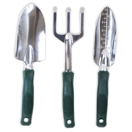 HOMEGARDEN 3-Piece 12" (30.5 cm) Aluminum Garden Hand Tools | Ergonomic PVC Handles | Comprehensive Set for Digging, Planting & Weeding