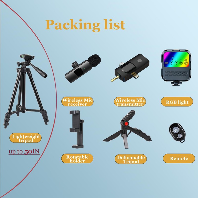 Litchitech Vlogging Kit for iPhone, Vlogging Kit for Andriod Phone,