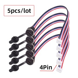 NFHK 5pcs/Set DIY OEM Type C Female Socket to 4Pin Header Cable Pitch=2.0mm Panel Mount Type DC 5V Power Data