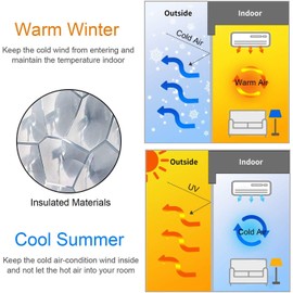 Magnetic Thermal Insulated Door Curtain Magnet Patio Door Cover Auto Closer to Keep Warm in Winter Cool in Summer for Air Conditioner Heater Room Home Kitchen (90 x 210cm)