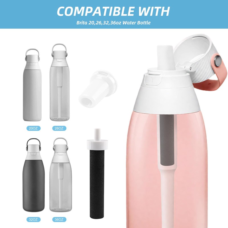 Bottle Filter Mouthpiece Replacement for Brita Water Bottle,3 Pcs Silicone