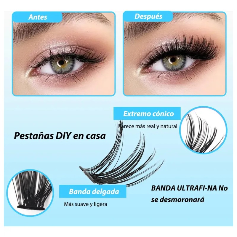 Kit de Extensiones de Pestañas con Efecto Natural para Principiantes,