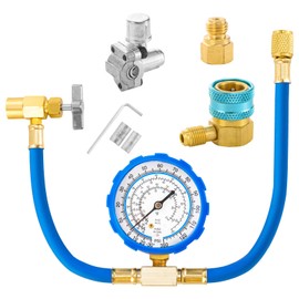 Tigbear R134A Refrigerant Recharge Kit, Refrigerant Charging Hose Set with BPV31 Bullet Piercing Tap Valve, R134A Self-Sealing Adapter, for Home AC Refrigerant System