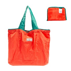 DALO Pocketable Tote Bag, Large Capacity, Eco Bag, Drawstring Type, Shopping Bag, Foldable, Multi-Purpose, Bicolor, orange