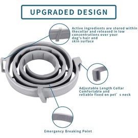 Advanllent Flea Collar for Dogs, Flea and Tick Collars for Small Dogs, 15.5inch, 8 Month Protection (1 Pack), Gray