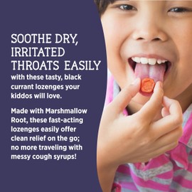 Matys Kids Throat Lozenges for Ages 6 Years Old +, Tasty Black Currant Flavor, Soothe Dry & Irritated Throats & Voices with Marshmallow Root, Sugar Free, Vegan, Dye Free, Alcohol Free, 20 Count