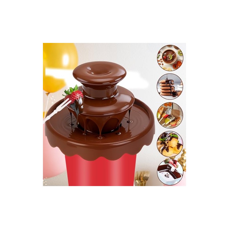 Mini fuente de chocolate de 5 onzas con 10 tenedores,