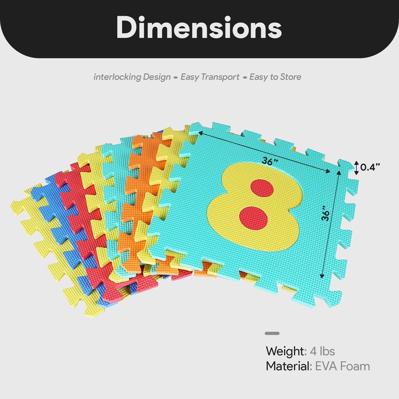 BalanceFrom 36-Pack 12x12 Inches EVA Interlocking Foam Play Tile Mat,