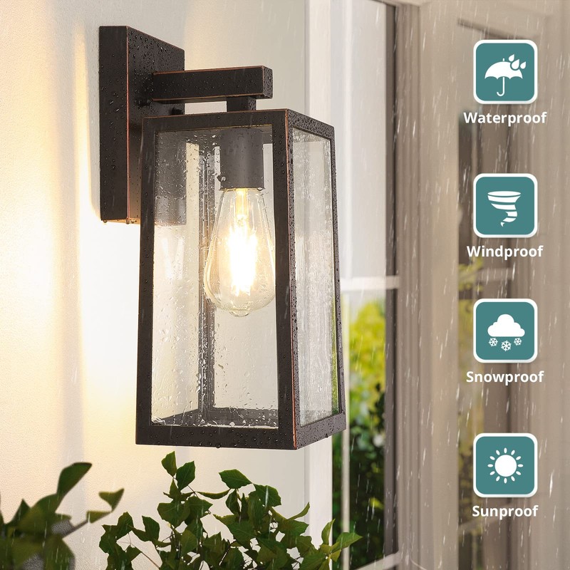 MAXvolador Outdoor Wall Sconce, Large Exterior Waterproof Wall Lantern Light
