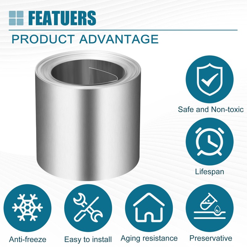 Hicarer 8" x 50ft Galvanized Sheet Steel Metal Flashing Roll