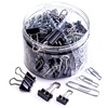 Officemate 340 Assorted Paper Clips and Binder Clips, Re-usable Storage
