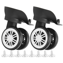 Luggage Rollers, A03 1 Pair Swivel Suitcase Large Universal Double Row Swivel PP+PET Accessories for Outdoor Luggage with 8 Screws Neg