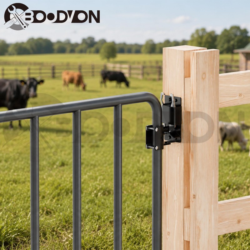 BOODVON 2 Way Gate Latch, Heavy Duty Lockable Two Way