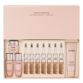 O Hui 오휘 미라클 모이스처 핑크 베리어 앰플 777 스페셜 세트 O Hui Miracle Moisture Pink Barrier Ampoule 777 Special Set