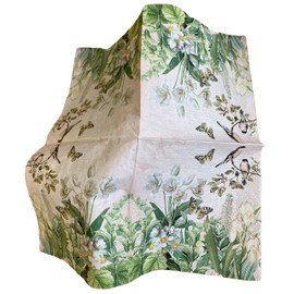 20-ct 6.5 Floral Napkins Decorative Napkins for Decoupage Paper Napkins Flower and Butterfly Napkins Mother's Day Napkins Spring Napkins Valentine's Napkins Garden Flower Napkins with Birds Pretty