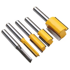 Bestgle 1/4-Inch Shank Straight Dado Router Bit Set Carbide Wood Milling Cutter Woodworking Tools, Cutting Diameter 1/4",3/8",1/2",5/8",3/4", Set of 5