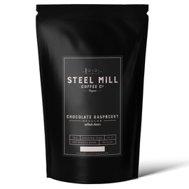 Steel Mill Coffee Co. | Chocolate Raspberry Gourmet Flavored Coffee | 2 LB Bag | Whole Bean | Medium Roast | 100% Arabica Beans | Vegan, Gluten-Free, Sugar-Free