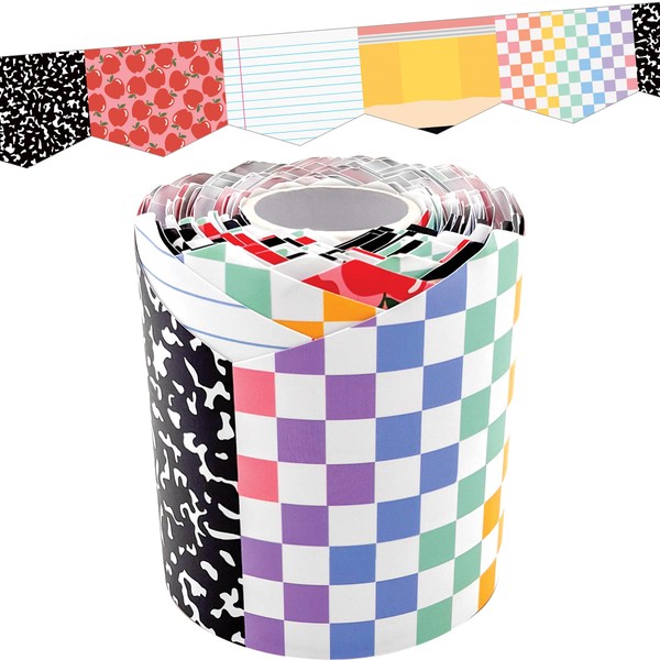 Teacher Created Resources Cool for School Die-Cut Rolled Border Trim