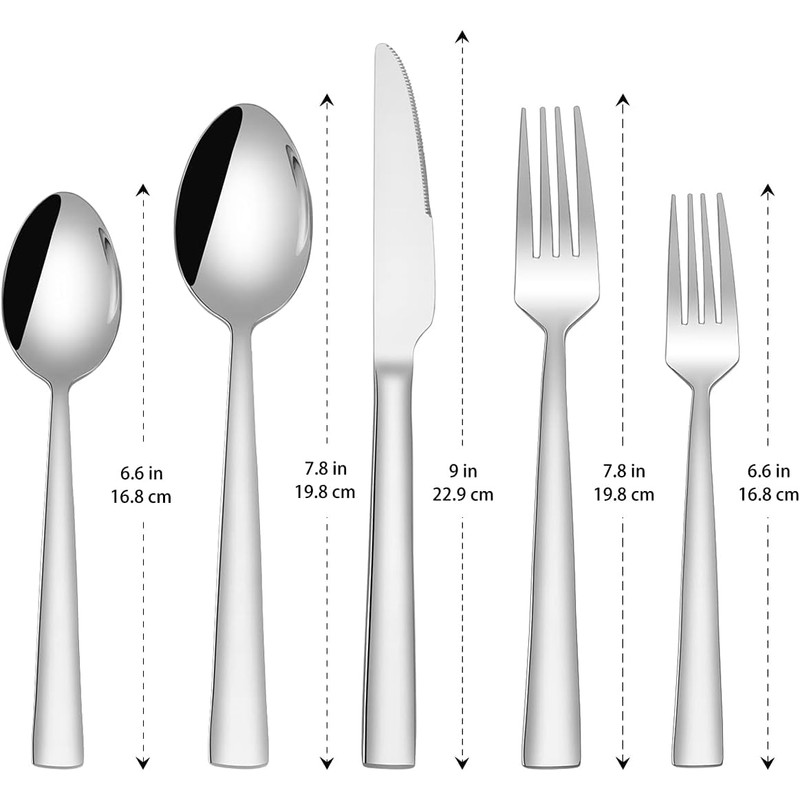 Silverware Set for 2, CXJY 10-Piece Stainless Steel Flatware Cutlery