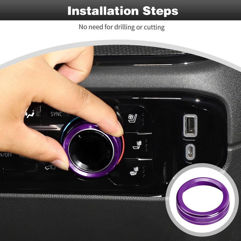 CheroCar Center Console Radio AC Knobs Cover Air Conditioner Knob