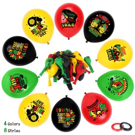 HOWAF 40Pcs Happy Juneteenth Party Balloons,African Afro American Freedom Day Party Supplies Latex Balloons for Black History Month Party Decorations,Juneteenth Party Independence Day Balloons