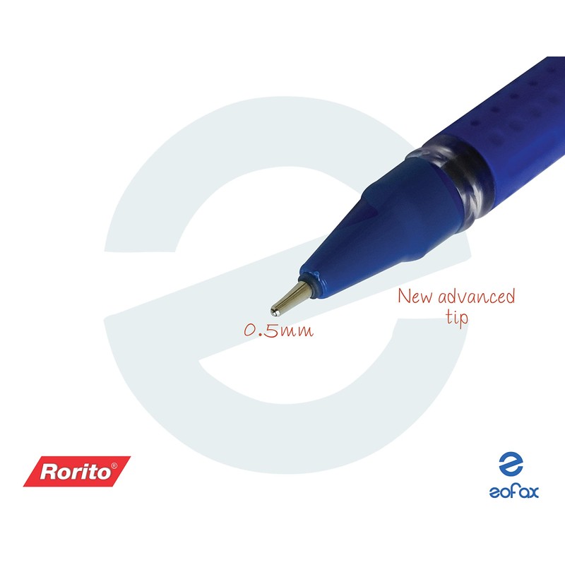 RORITO Fyro BLUE Ballpoint Pens 5 x 0.5mm Tip Smudge