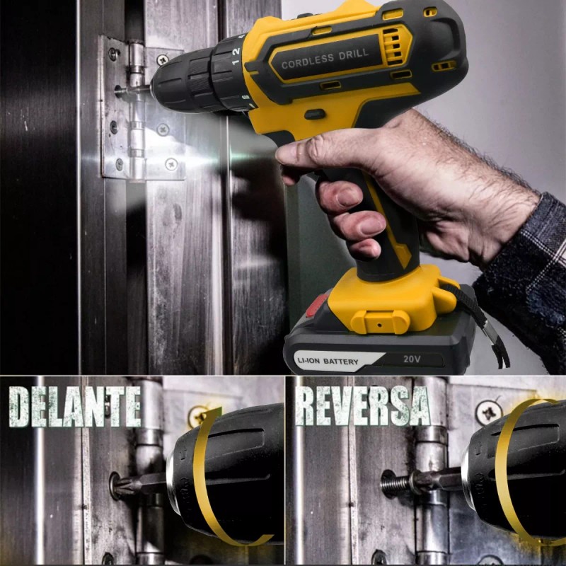 Monstyle Taladro Atornillador Eléctrico Multifunción Con 25 Torques