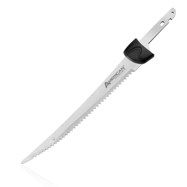American Angler Replacement 8" Curved Serrated Electric Fillet Knife Blade, Stainless Steel (31010DS)