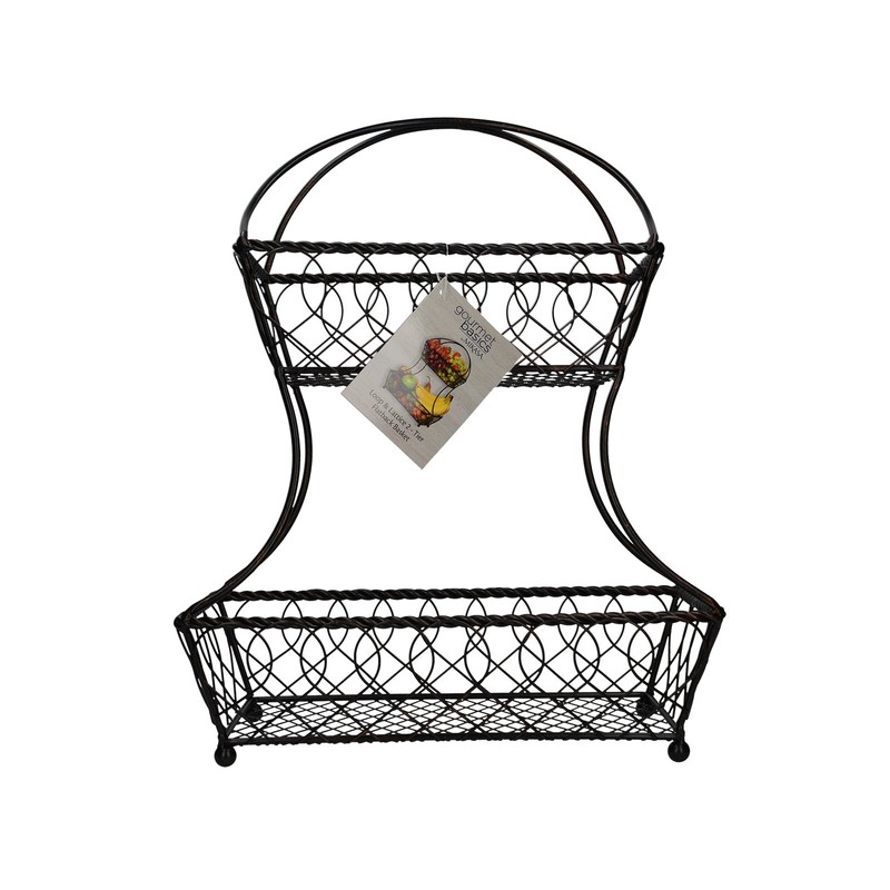 Gourmet Basics by Mikasa Loop and Lattice 2-Tier Flatback Metal