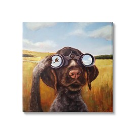 Stupell Industries Dog Watching Bird Binoculars Canvas Wall Art Design by Lucia Heffernan