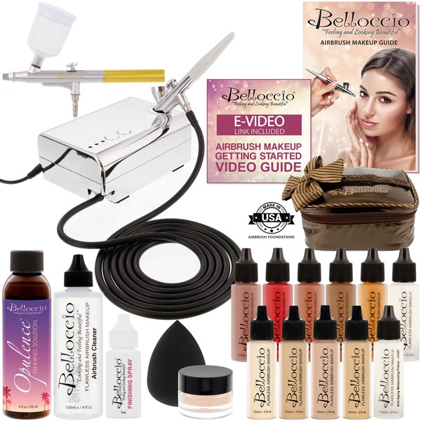 Belloccio Makeup and Tanning Airbrush System with FAIR Foundation and Blush Set