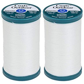 Coats Paquete de 2 hilos de vida al aire libre de 200 yardas cada uno, blanco (S971-100)