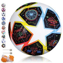 Jesir Balón de fútbol de Entrenamiento Juvenil,tamaño Normal de Partido 5,con Red de Pasador,para niños y Adultos,Soccer Lovers Gift