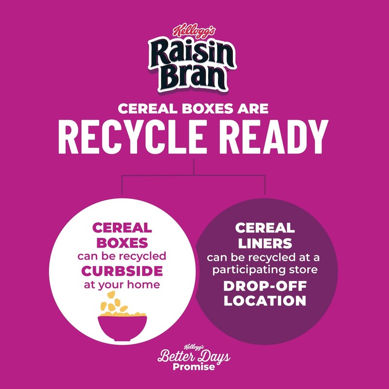 Kellogg's Raisin Bran Breakfast Cereal, Fiber Cereal, Made with Real