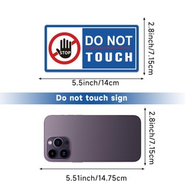 4 PCS Do Not Touch Warning Sign Stickers,Self Adhesive Durable Stop Do Not Use Hand Decal for Home, Office, Wall, Cars, Laptops, Bottles, Toolbox 5.5x2.8Inch