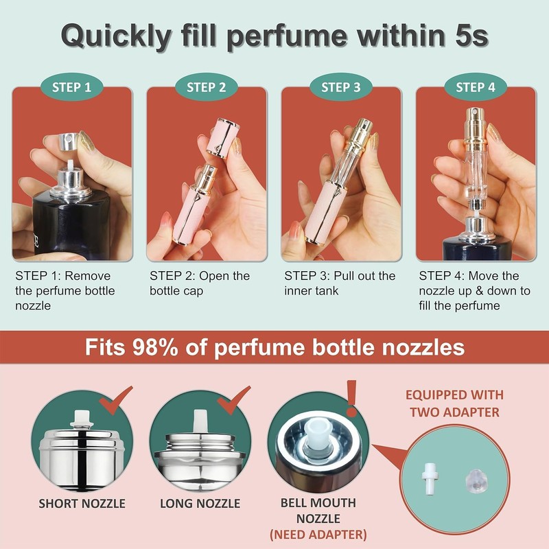 Travel Atomizer Refillable Portable Perfume Bottles Refillable Sprayer Travel Perfume