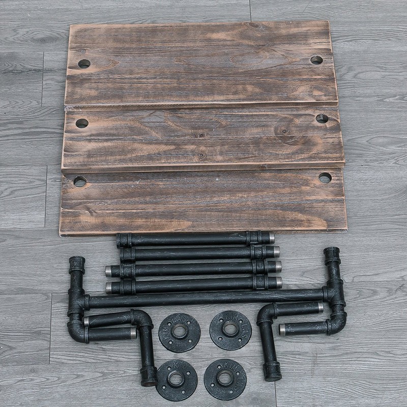MBQQ 3 Tier Shelving Bathroom Pipe Shelves with Towel Bar