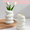 2 Pcs Spiral Plastic Vase, White Nordic Style With 4