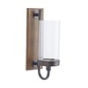 Deco 79 Wood Wall Sconce with Glass Holder, 5" x